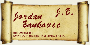 Jordan Banković vizit kartica